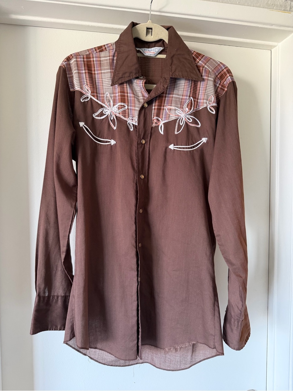 H Bar C Ranchwear Vintage Western Pearl Button Up Shirt